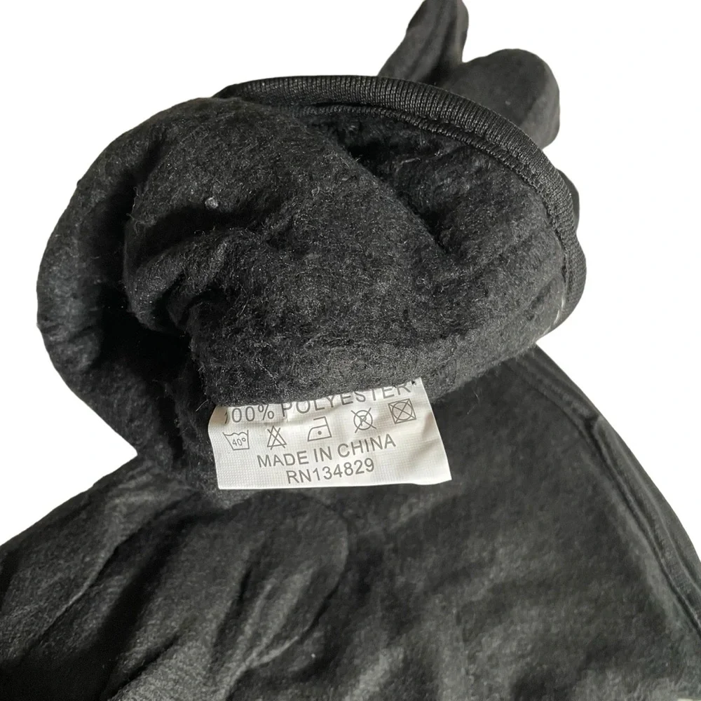 Unisex Women's Men's Fleece Winter Gloves Lined Black